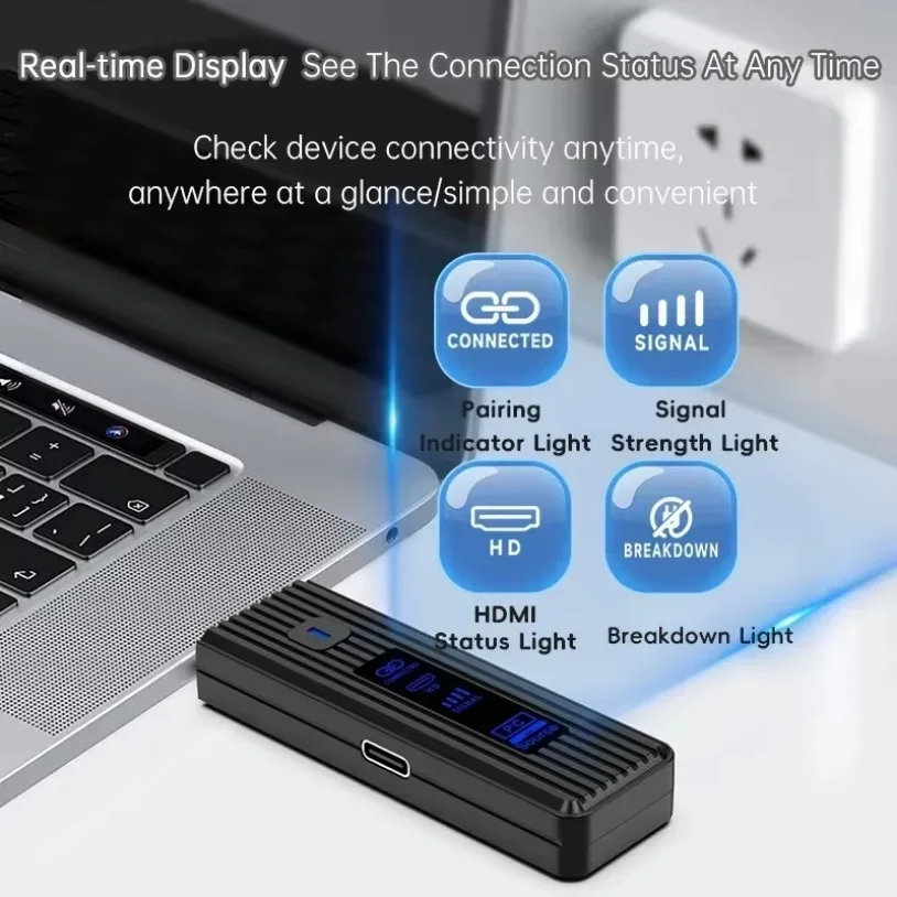 Transmisor de Audio y vídeo Compatible con HDMI, extensor receptor, adaptador de pantalla, Dongle para Monitor de TV y PC, 1080P, 50M