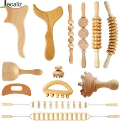 Wooden Therapy Massage Sets Pain Relief Anti Cellulite Body Slimmling Gua Sha Back Neck Leg Face Massager Maderoterapia Corporal