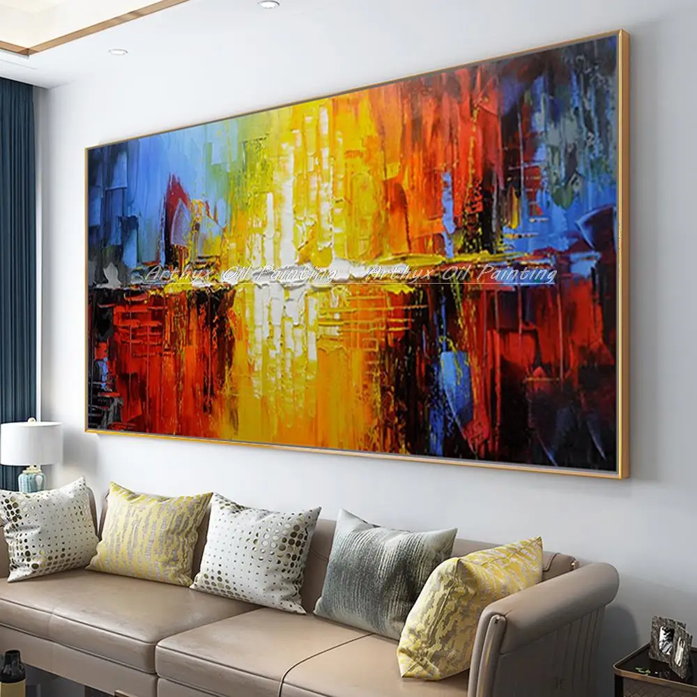

Arthyx Hand Painted Palette Knife Abstract Oil Painting On Canvas,Modern Thick Wall Art,Pictures For Living Room,Home Decoration