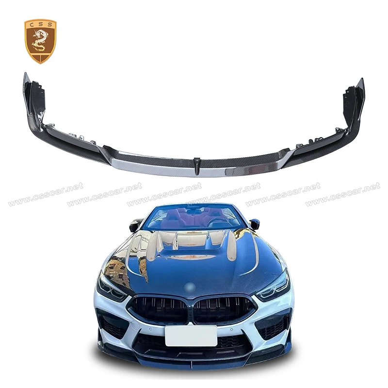 

Комплект из 3-х элементов: передний сплиттер-диффузор PAKTE-CHZ из сухого карбона для BMW M8 F91 F92, аксессуары для тюнинга экстерьера