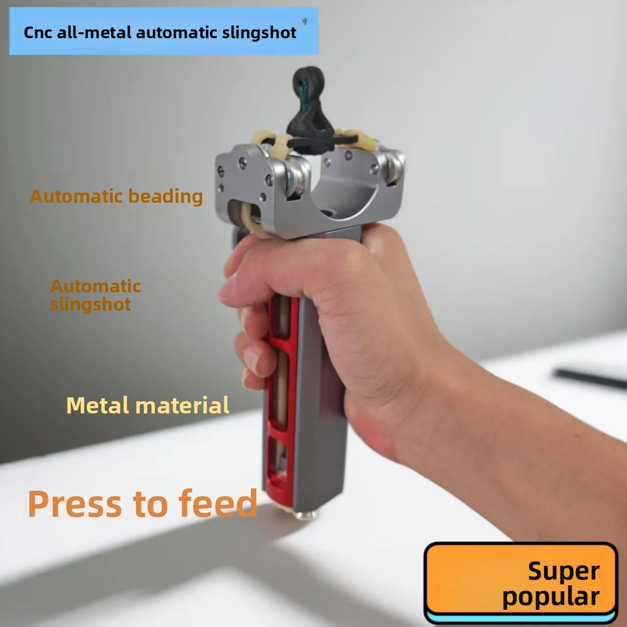 Automatic Slingshot Aluminum Alloy High Precision Power METAL Magazine Automatic Feeding Auto Loading Slingshot Outdoor Sports view 2