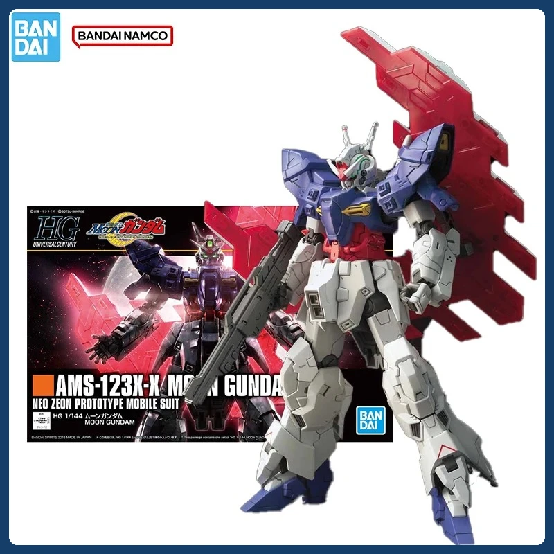 Bandai Original Genuine Figure Gundam Model Kit HGUC 1/144 AMS-123X-X Moon Gundam Collection Action Figure Model Kids Toys Gifts