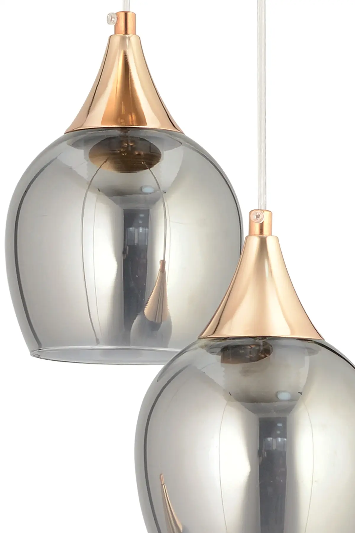 DOLBOVI Sante 3-piece Gold smoked glass Modern pendant chandelier