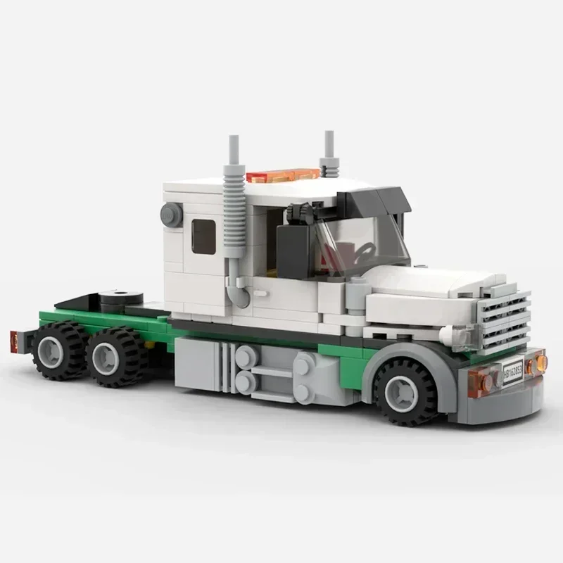 Modèle de voiture de ville Moc, briques de construction, camion cargo aérien et remorque de conteneurs, blocs technologiques, cadeaux de Noël, ensembles de jouets de bricolage