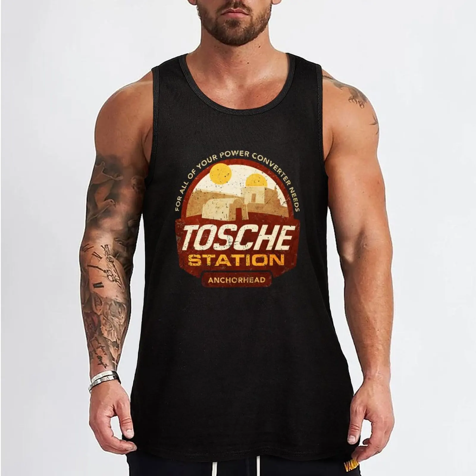 Tosche Station Tank Top gym clothes man plain t-shirt gym for men