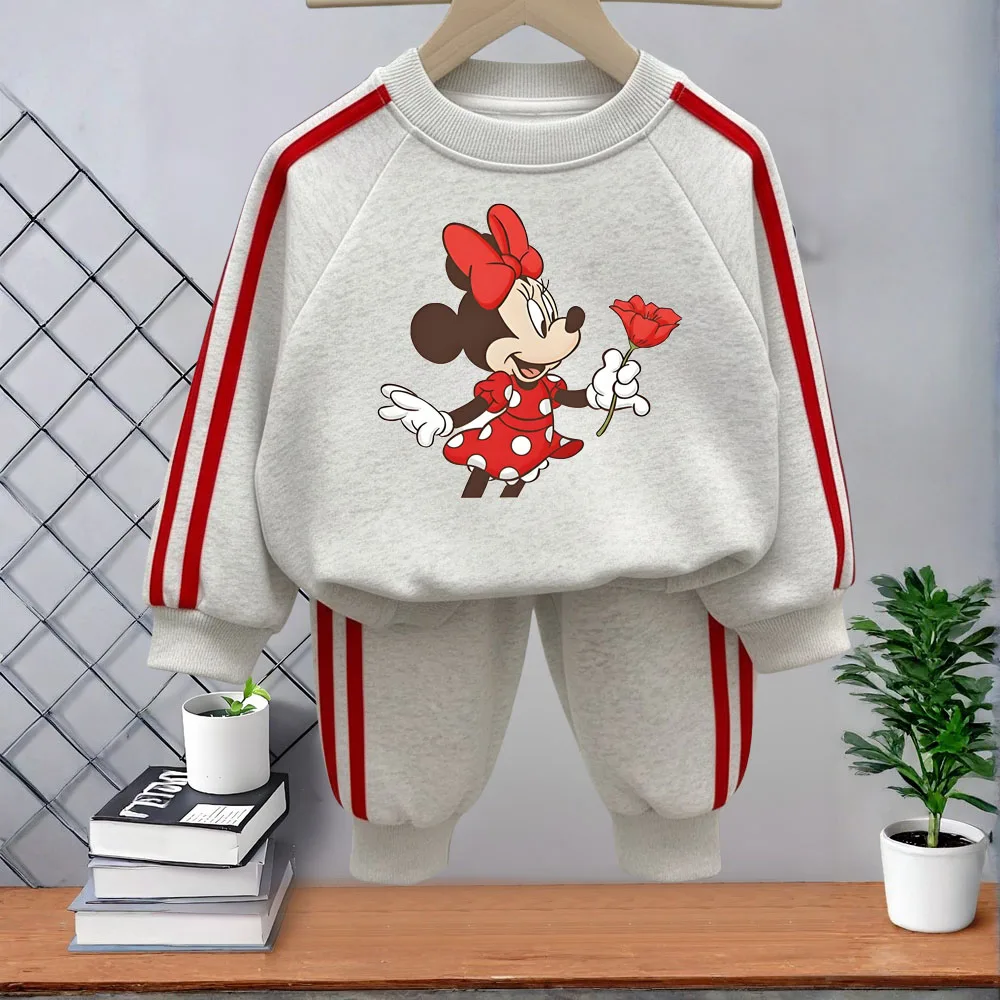 2026 frühjahr Neue Stil Mädchen Casual Trainingsanzüge kinder O Neck Hoodies und Lange Hose Zwei Stück Kinder Seite streifen Hosen Sets