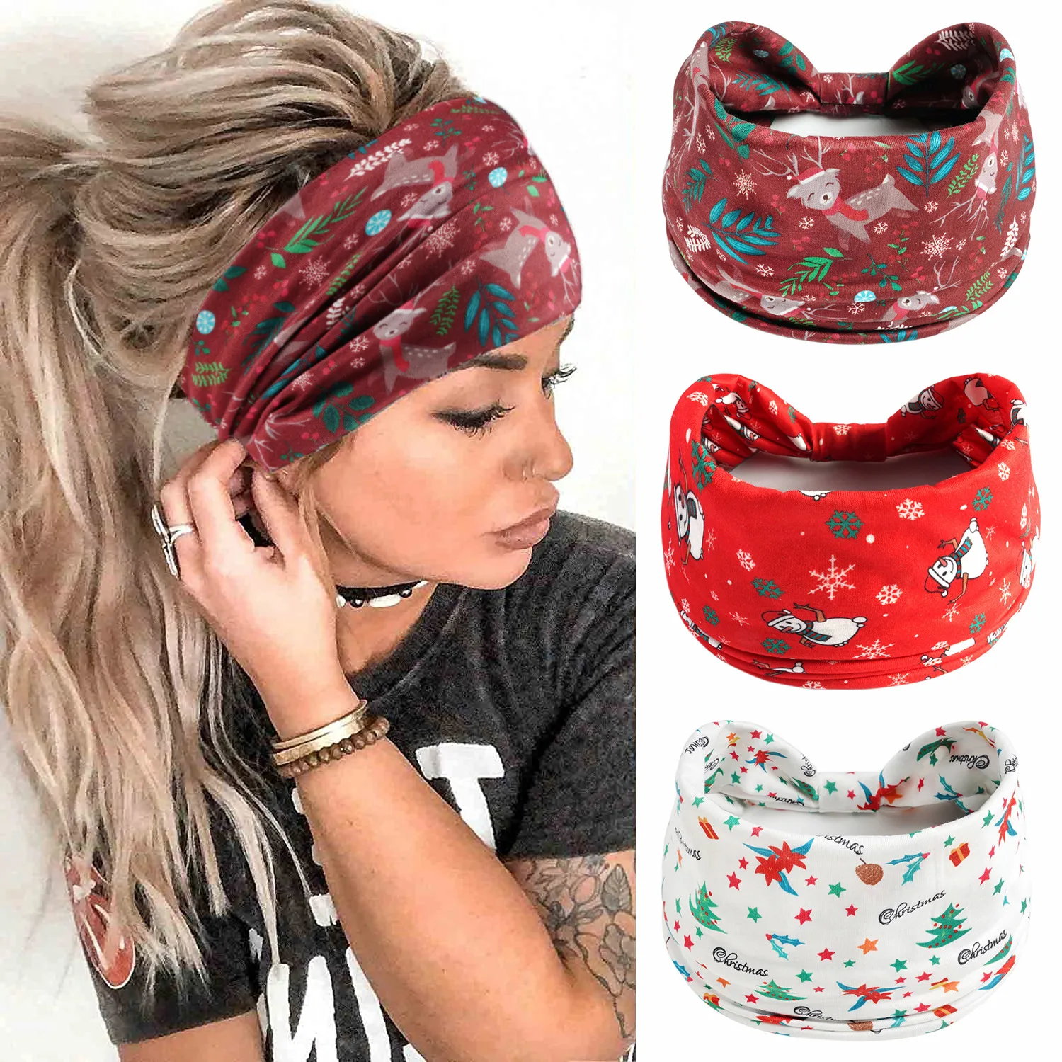 Fashion Europe Halloween Christmas Hair Bandwidth Version Yoga Sports Headband Pumpkin Skull Ghost Holiday Headband Girl