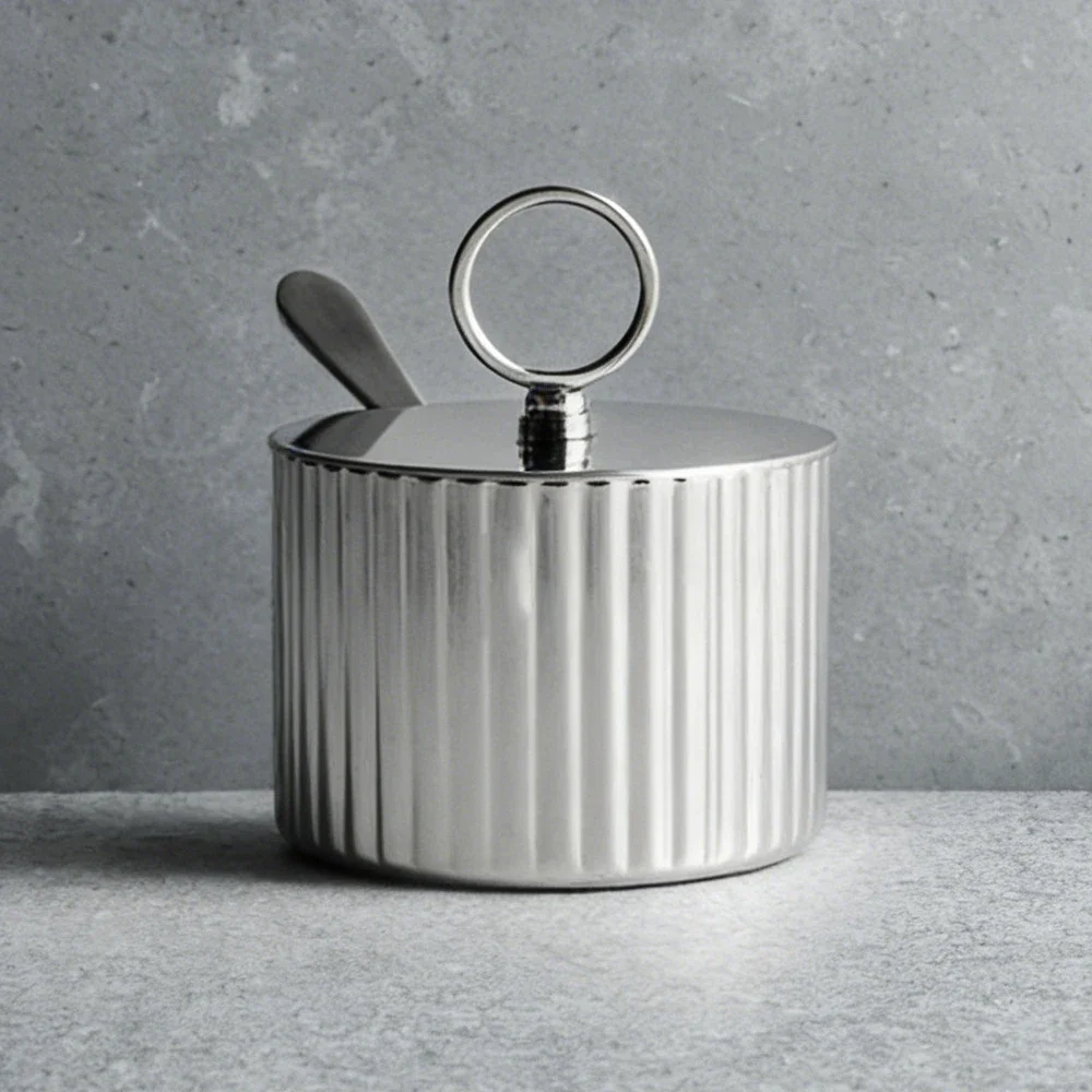 Nordic Luxury Stainless Steel Seasoning Pot Home Kitchen High-grade Decorative Ornaments Creative and Practical Storage Bowls