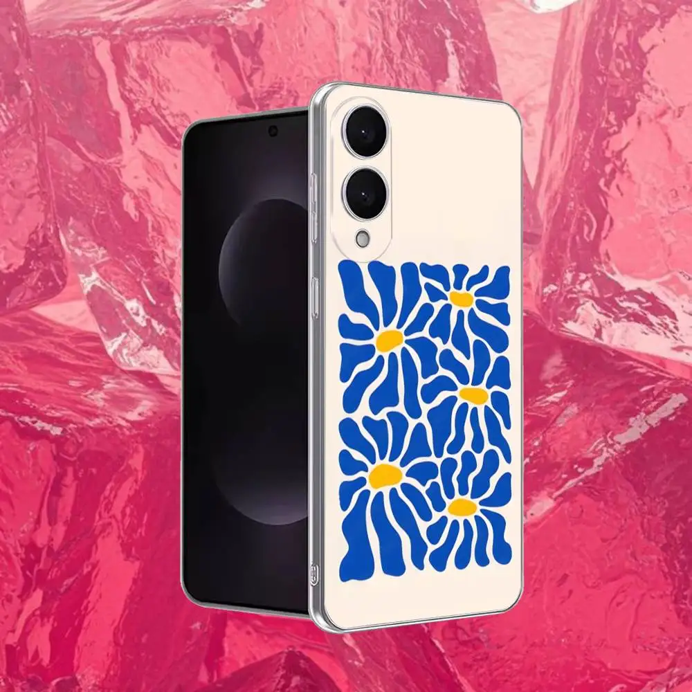 抽象的なフラワーマーケット電話ケース サムスン S30、23、21、22、20、FE、ライト、S10、9、8、7 プラス Note20ultra 透明ソフト用