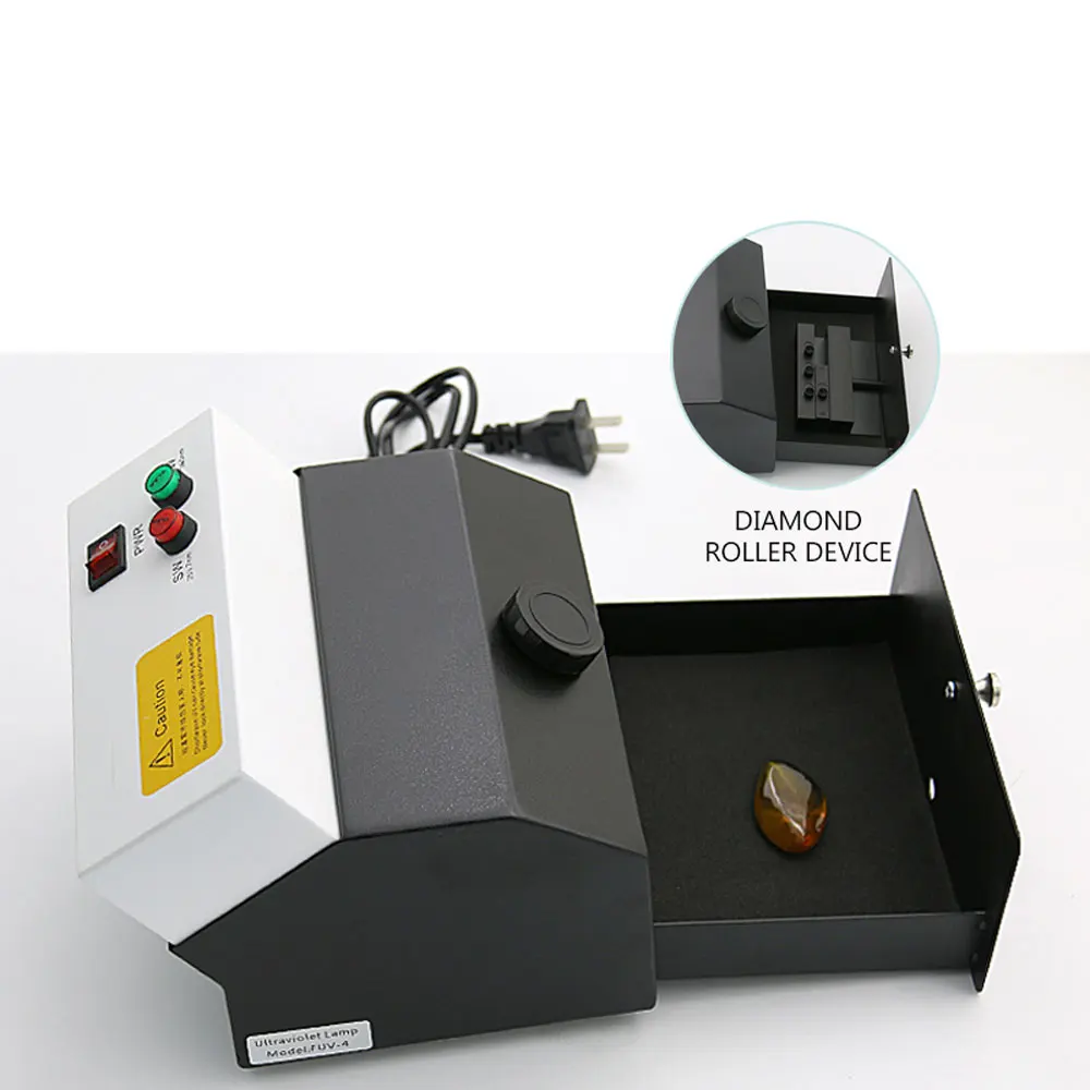 Conjunto de caixa de luz UV fluorescente para joias e gemas, instrumento de identificação de pedras preciosas, detector de luz roxa de 365nm, medidor de luz UV