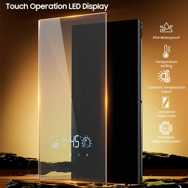 المنزل الحائط 6500 7500 8500 واط الحمام المطبخ دش Tankless لحظة سخانات المياه الساخنة الكهربائية مع شاشة ديجيتال