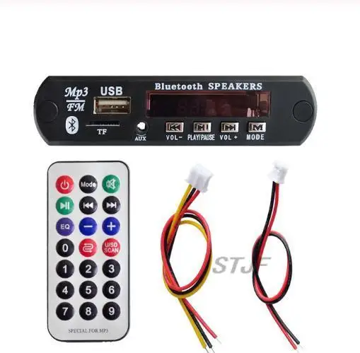 Placa decodificadora sem fio Bluetooth, módulo de áudio, TF, USB, rádio para carro, padrão, 12V, MP3, WMA, 1 conjunto