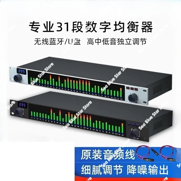 Professional 31-segment digital equalizer Home Karaoke KTV noise reduction audio tuning processing Stage performance sound