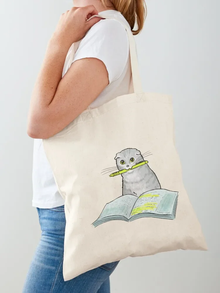 

Study Cat Tote Bag shopper bags for women custom tote bag personalized tote Shopper handbag