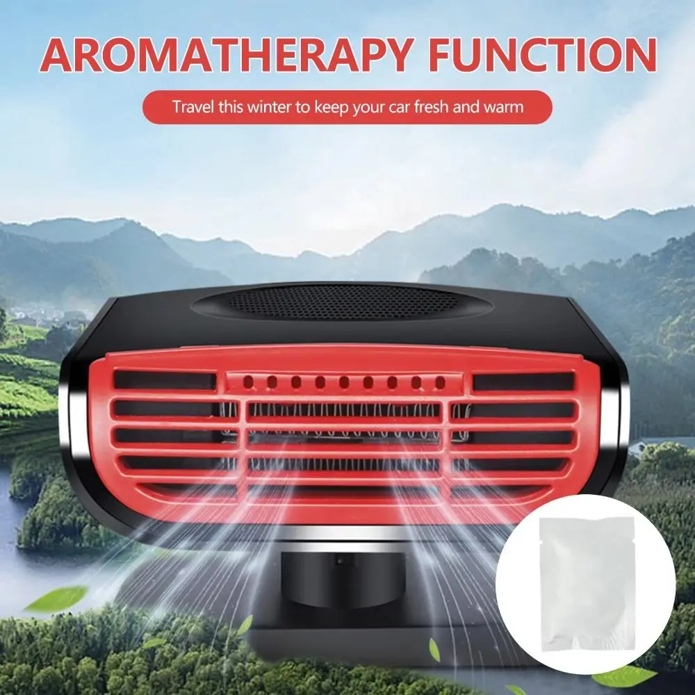 

Многофункциональная вилка вентилятора автомобильного обогревателя, быстрый нагрев 360° ° Вращающийся электрический вентилятор обогревателя 12 В 150 Вт, обогреватель окон автомобиля