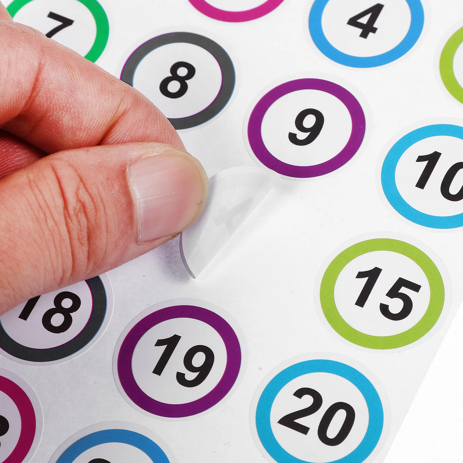 

50 Sheets Clear Number Stickers Small Bold Self-Adhesive for Organizing Office Classification and Identification Labels