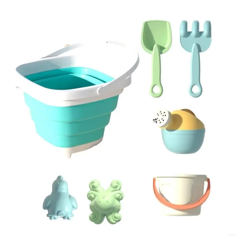 Juego y agua, cubo plegable, pala, juego herramientas para para diversión aire libre F19F