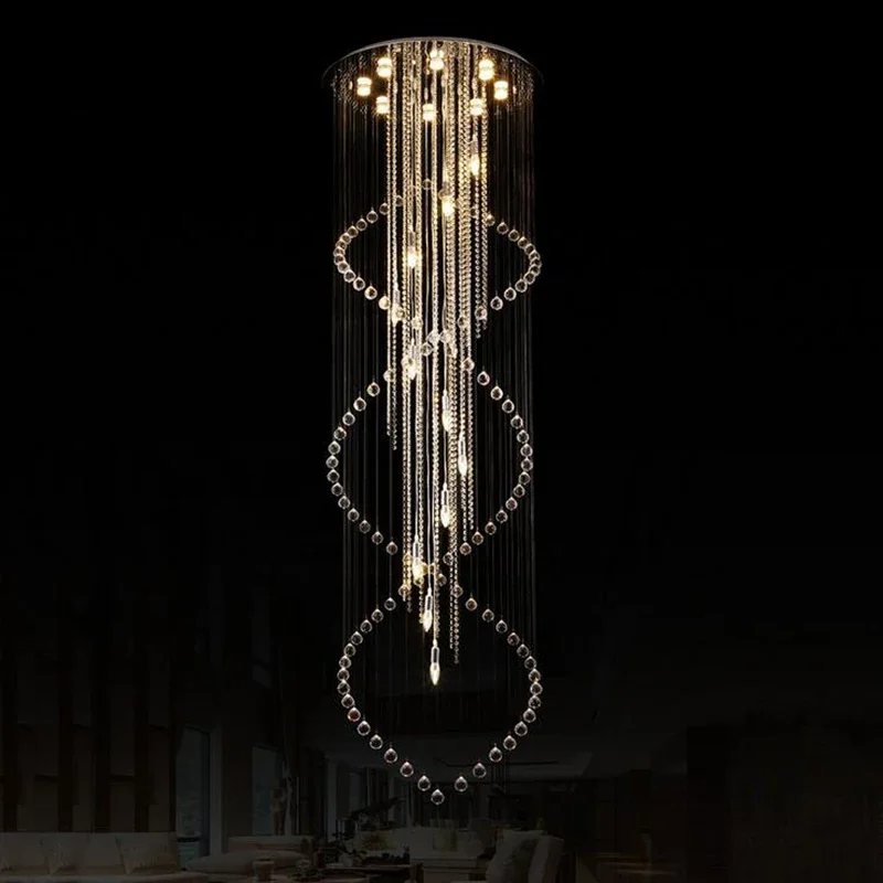 Manggic  Large Size Spiral Long Spiral Modern Staircase Foyer Fixture Hotel Villa