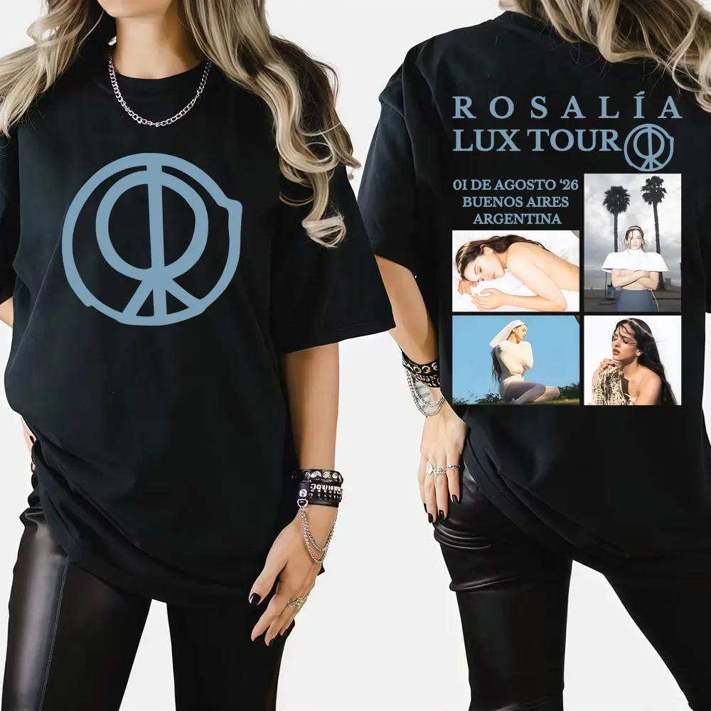 

Rosalia New Album LUX 2026 Tour Graphic T Shirts Men Women Casual Cotton High Quality T-shirt Fashion Hip Hop Streetwear T Shirt