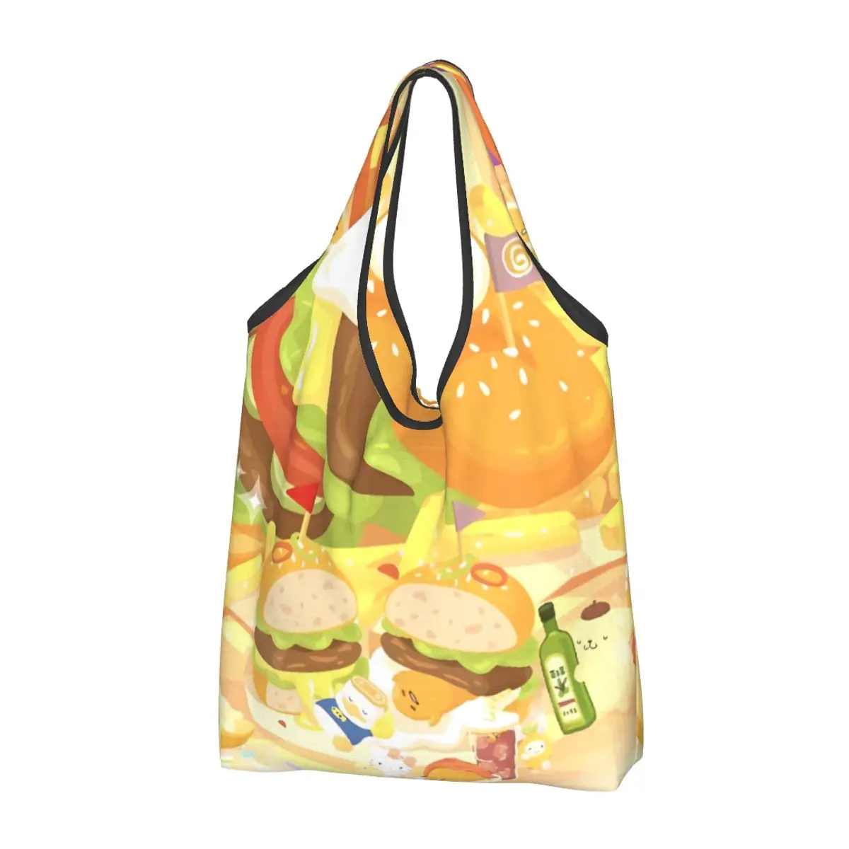 

Gudetama Egg Printed Shopper Bag Handbags Women Designer Tote Bag Vintage Cloth School Beach Bag
