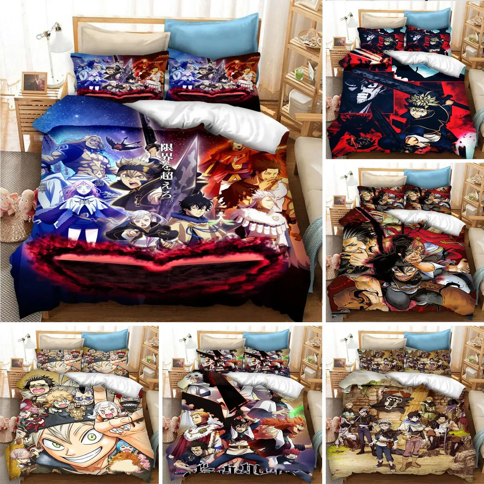 

Anime Black Clover Asta Bedding Set Duvet Cover Bedroom Comforter Covers Single Twin King Size Quilt Cover Home Textile 2/3PCS