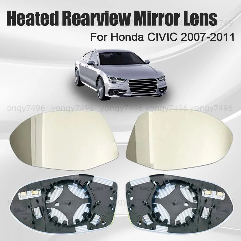 

Car Wide Angle Heated Rearview Mirror Lens For Honda CIVIC 2007 2008 2009 2010 2011 Cars Accessories Mirrored Glass Replace