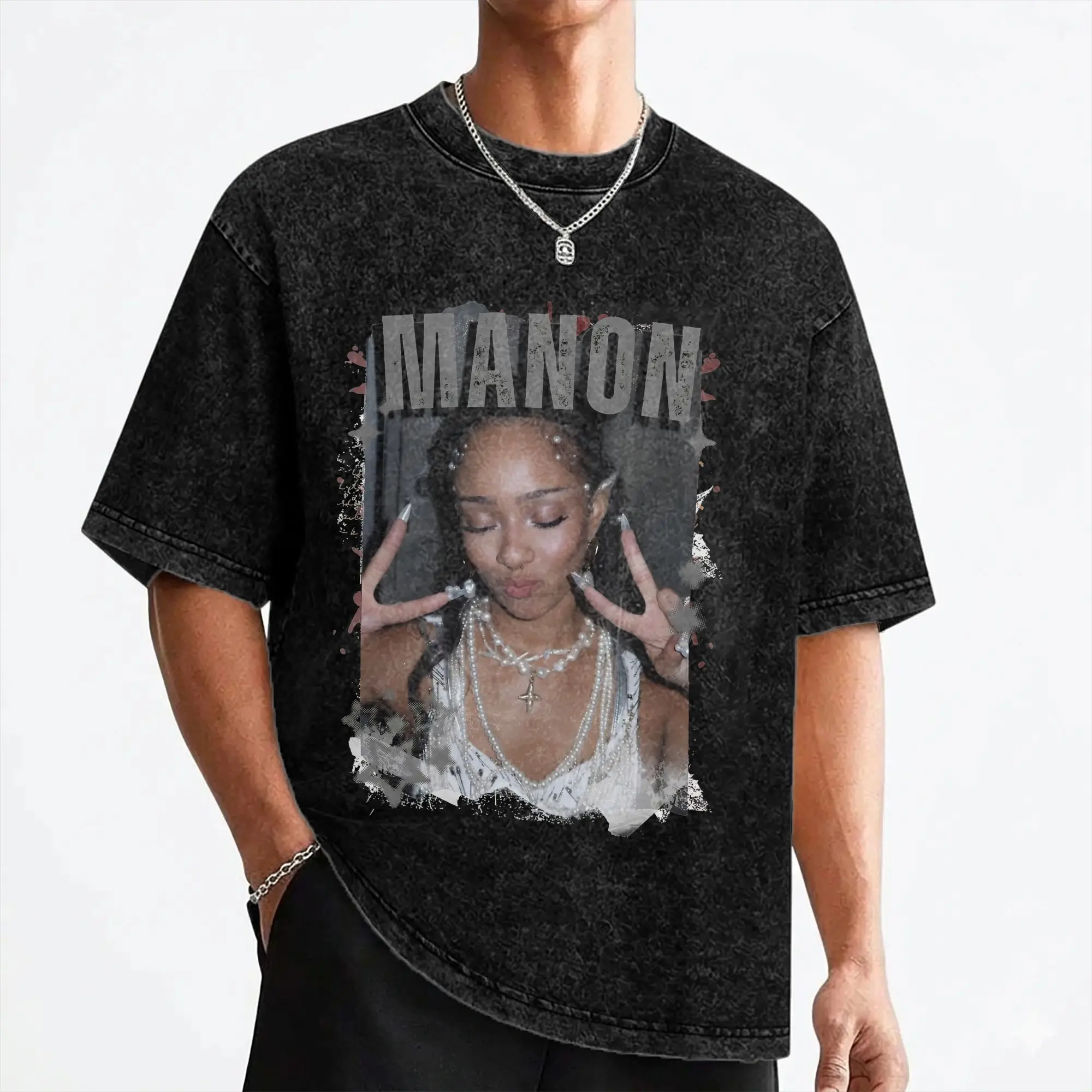 Manon Katseyes Kpop Girl Group T Shirts Washed 100% Cotton Oversize T-Shirts  Cool Men Women Streetwear Summer Tee Shirt