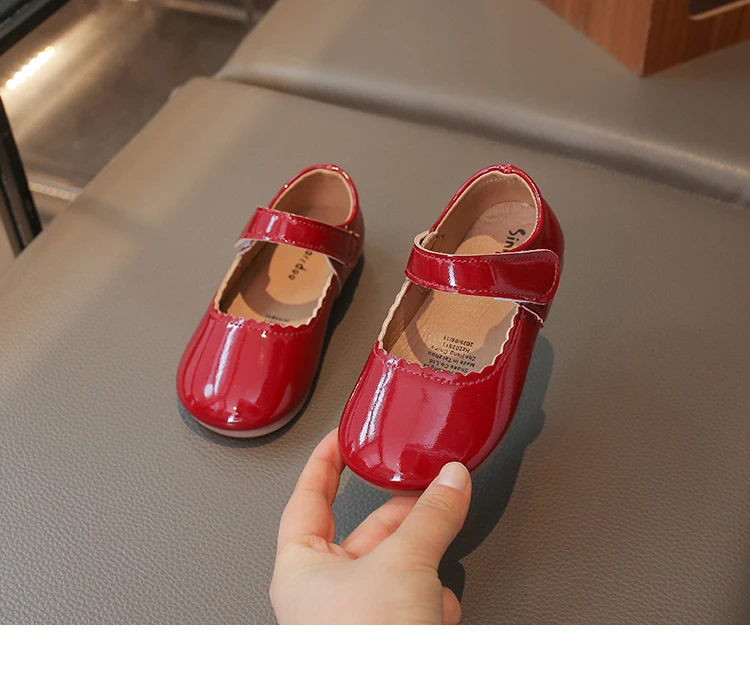 Girls Soft Bottom Multi-color Leather Spring Autumn New Baby Girl Bright Color Leather England Style Breathable Princess Shoes