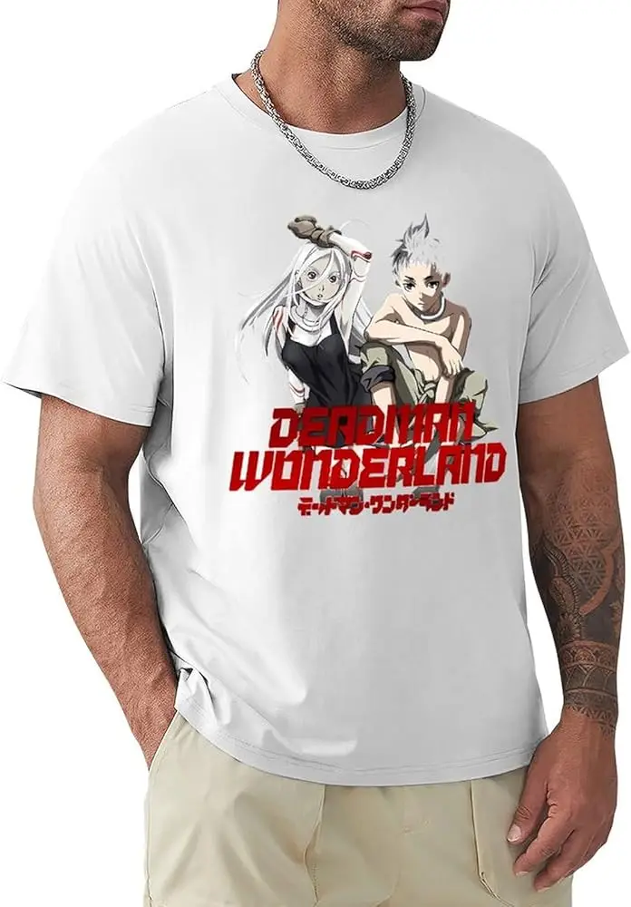 Deadman Anime Wonderland Shirt Men's Ventilation Comfortable Crew Neck Tee Top Youth Trend Versatile