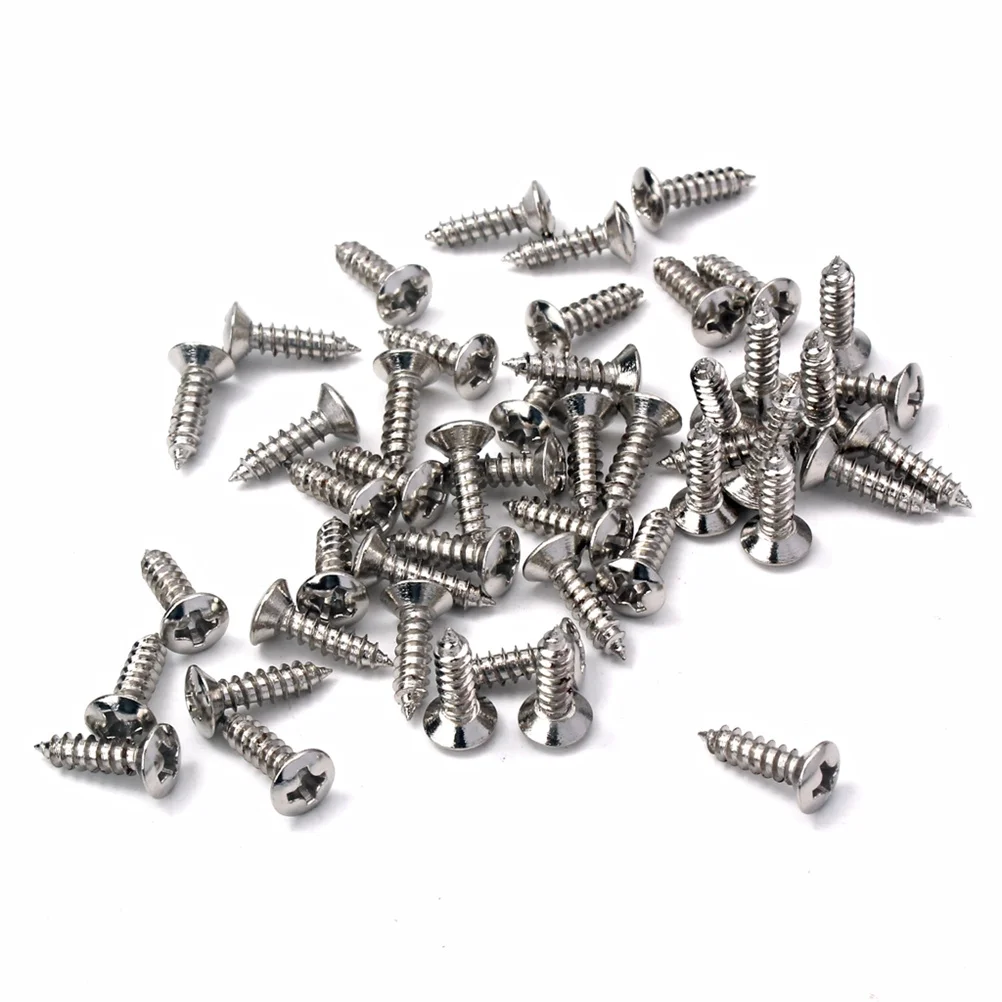 

10Pcs Fastening Pins 3x12mm Designed for Pickguard Cover Plate Installation Works with Electric Guitar Bass Replacement Silver