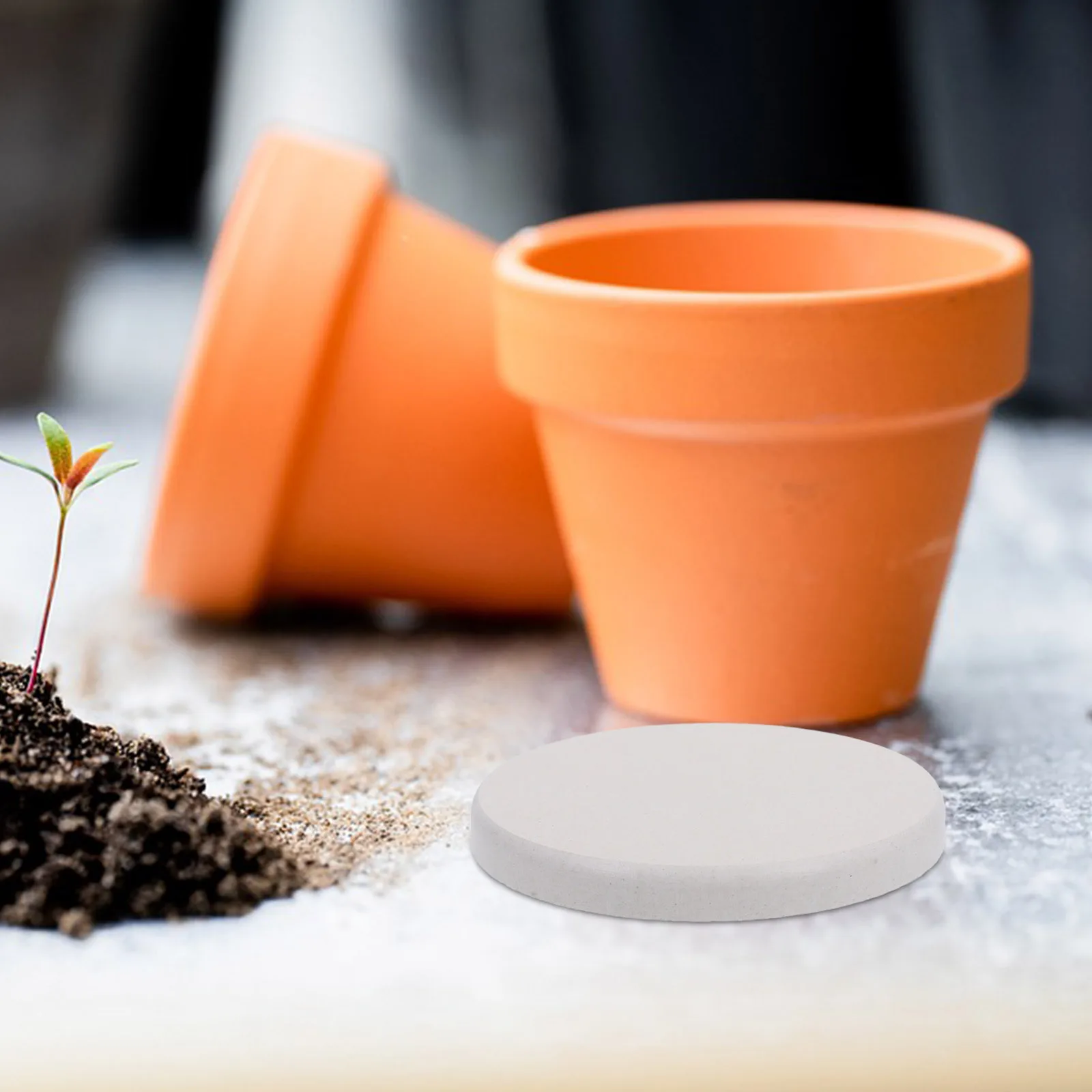 

5pcs Diatom Instant Dry Plant Coasters Super Absorbent Flower Pot Tray Reusable Planter Saucers Water Catcher Round