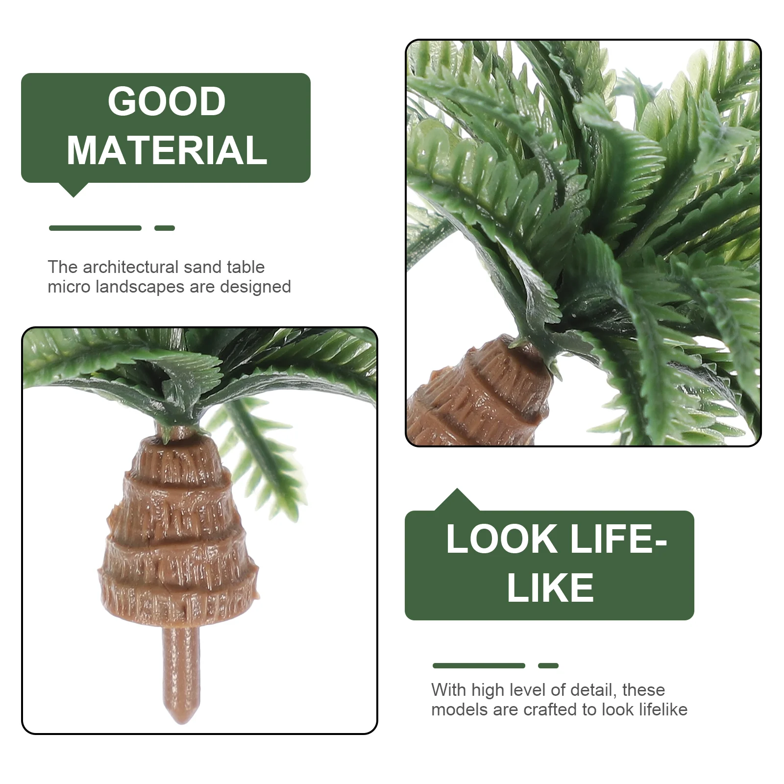 10 Pcs Faux Tree Coconut Model Green Scenery Landscape DIY Trees Train Adornment Sand Table Artificial Palm Plants Decor