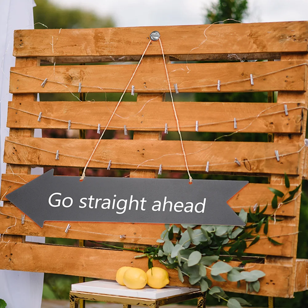 

8pcs Direction Sign Hanging Decoration Double Sided Wooden Arrow 8 9x33 5cm Black Chalkboard Erasable Sign for Shop Cafe DIY