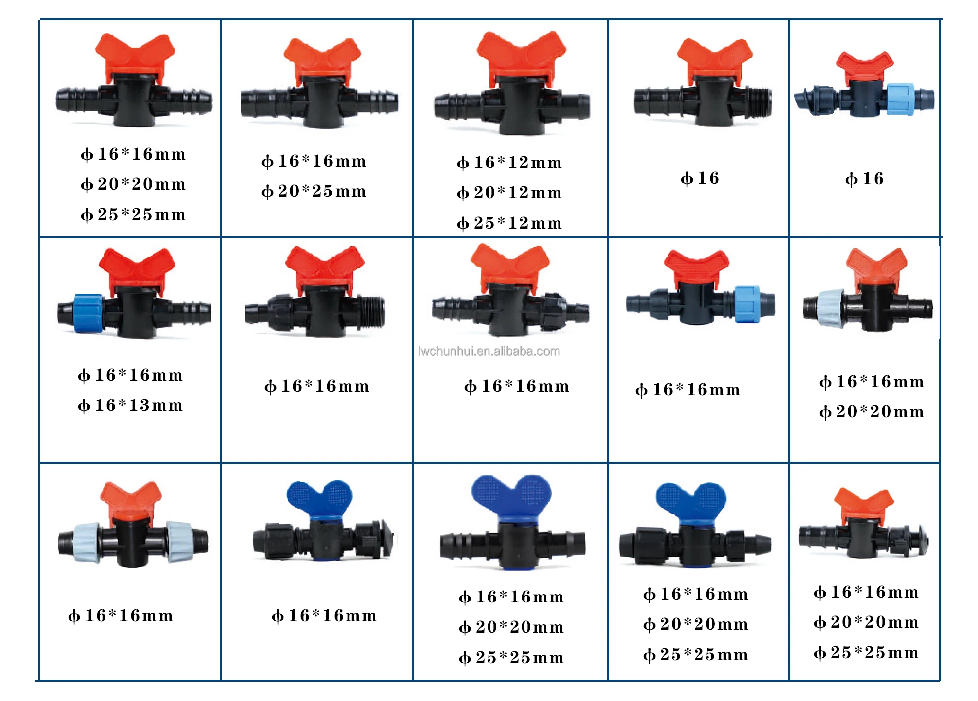 202516mm 오프테이크 밸브 바이패스 마이크로 드립 관개 시스템 드립 밸브 미니 드립 밸브 (농업용 관개)