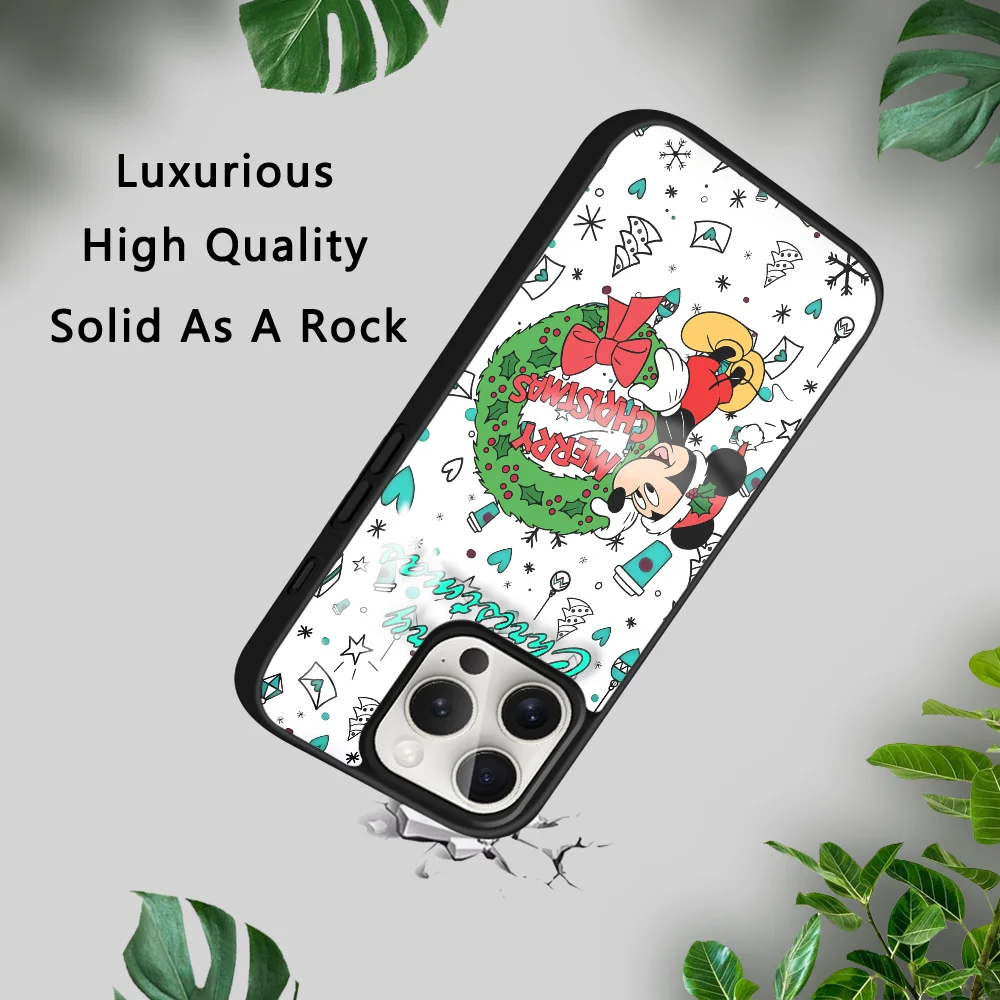 Mickey Vrolijk Kerstfeest Telefoon Case Voor iPhone 16 15 14 13 12 11 Pro Xs Max Mini Plus Celulares harde Funda Dropshipping