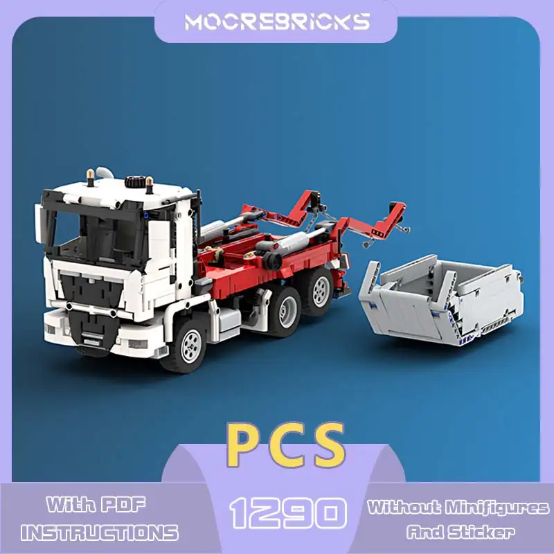 City Vehicle Skip Loader Model Technology Bricks MOC-140401 Freight Transport Truck Building Blocks Display Toy Children's Gift