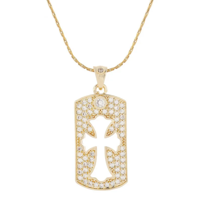 2025 جديد الهيب هوب كريستال كريستيان يسوع الصليب قلادة قلادة للجنسين الشارع الشهير الفاخرة الترقوة سلسلة مجوهرات العصرية