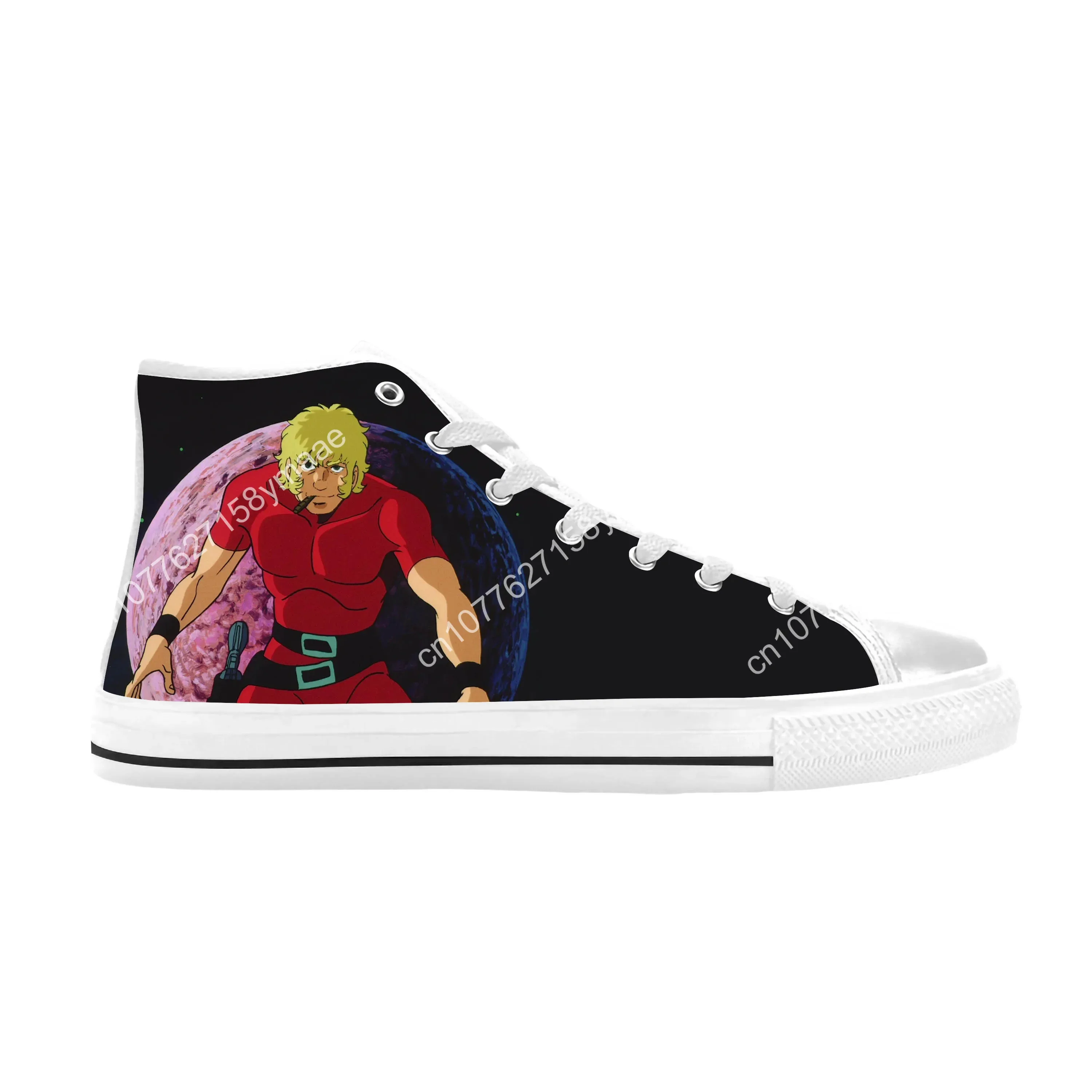 Space Adventure Cobra Japanese Anime Manga Comic Casual Cloth Shoes High Top Comfortable Breathable 3D Print Men Women Sneakers