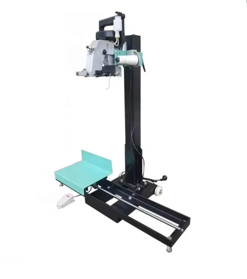 industrial automatic  woven maize fabric textile kraft paper bag closer closing sewing machine with slide plate conveyor