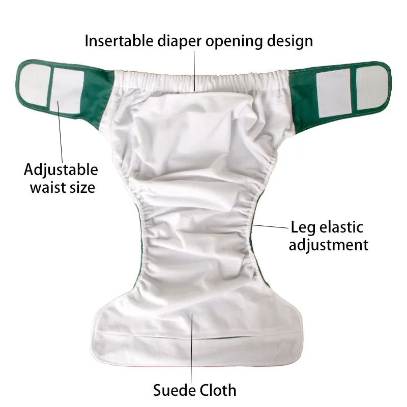 BIAI Adult Washable Diapers Waterproof Incontinence in Adult Cloth Nappies Reusable Diaper Pants for Elderly People