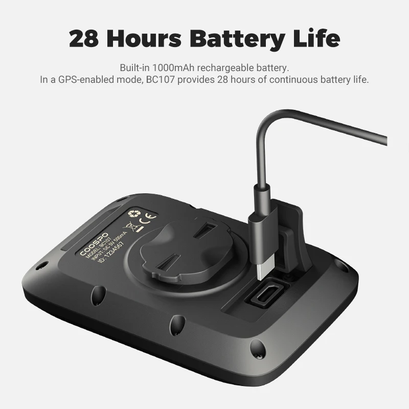 Coospo bc107 computador de bicicleta gps sem fio ciclismo odômetro velocímetro 2.4 "fstn bluetooth5.0 ant + à prova dwaterproof água gps bds