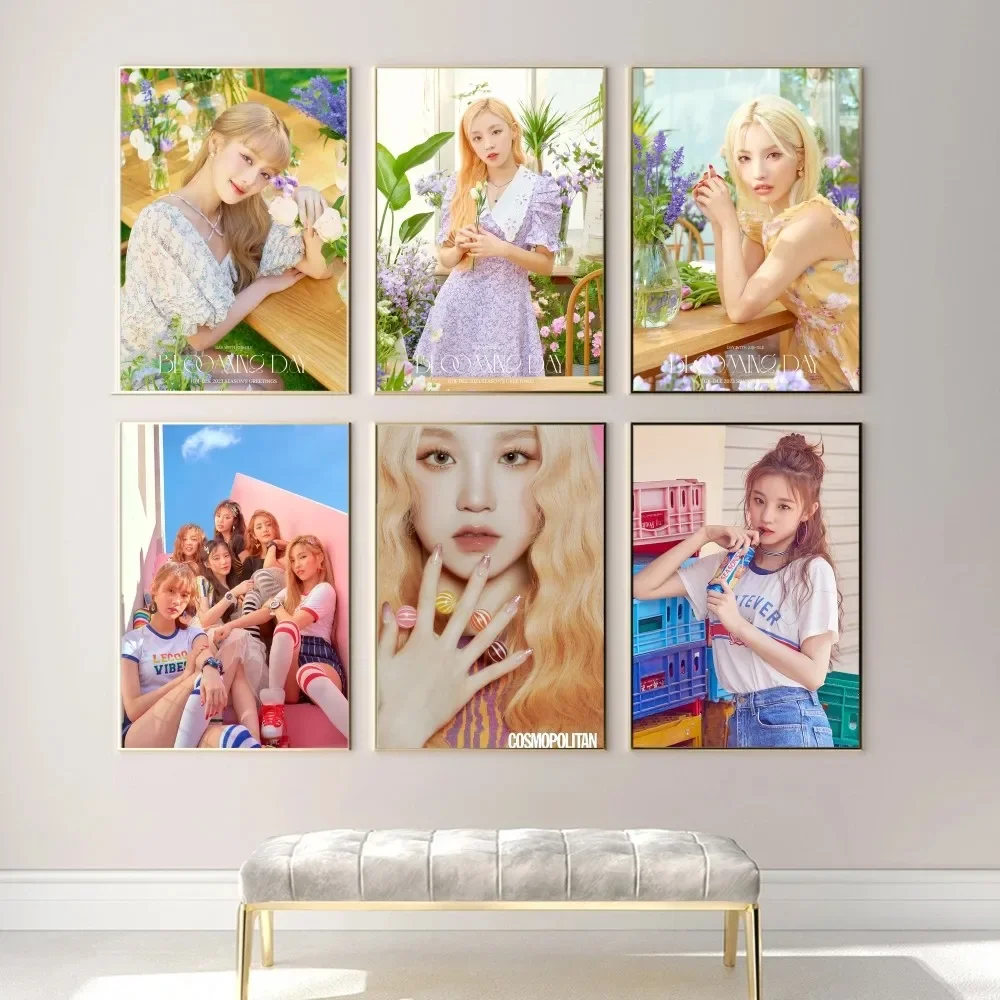 kpop G-Gidle YUQI Small Poster Classic Vintage Posters HD Quality Wall Art Retro Posters for Home Room Wall Decor