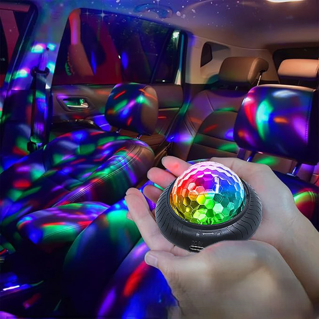 Boule magique Disco Rechargeable, éclairage de scène, atmosphère rotative colorée, Flash, changement de couleur, Projection, veilleuse