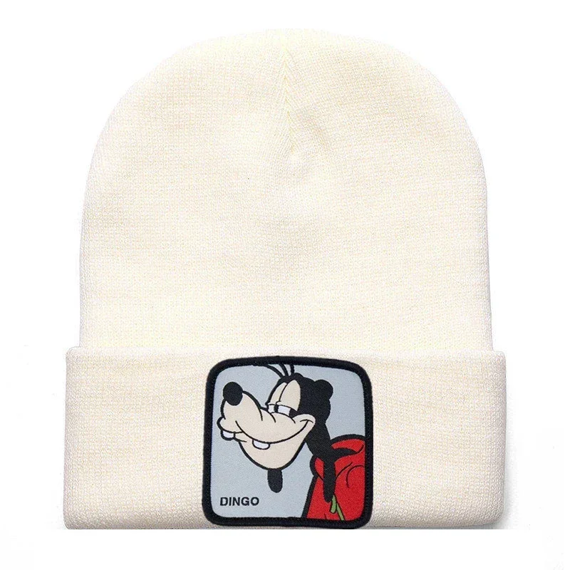 Autumn Winter Anime Cartoon Disney Dingo Warmth Knitted Hat Women Men Outdoor Hip Hop Pullover Hat Ear Protection Beanies