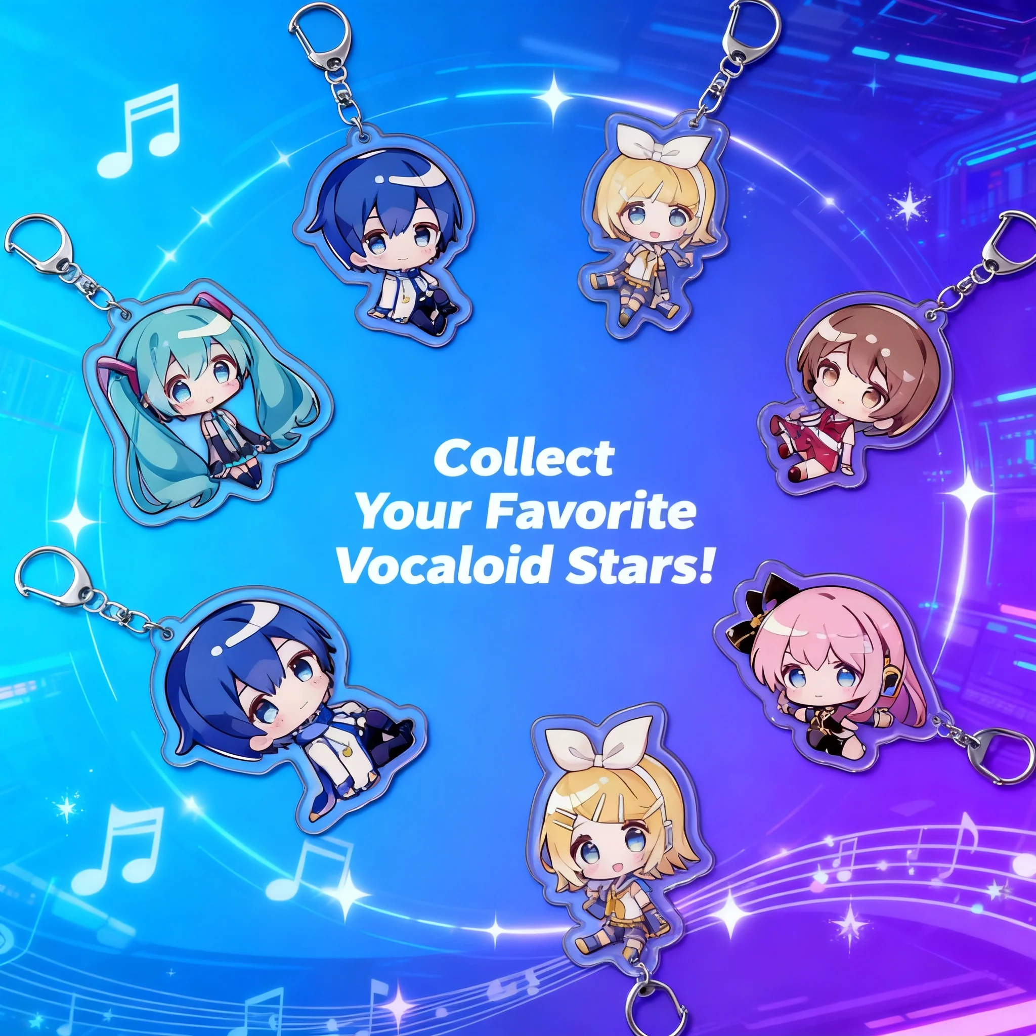 

Акриловый брелок в стиле аниме с персонажами Хацунэ Мику, Кагамине Рин и Лен, многослойный дизайн, милый кулон с персонажами Vocaloid, подарок для фанатов