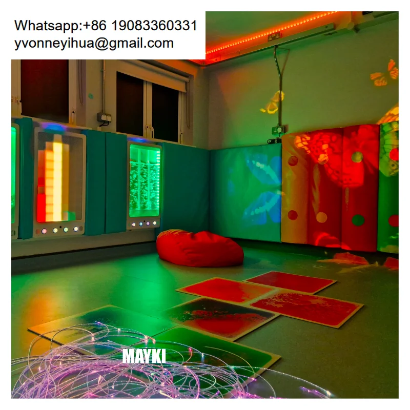 Multicolor Liquid Sensory Floor Activity Tiles Square Movement Play Toys Sensory Floor Tiles - Pack Of 8