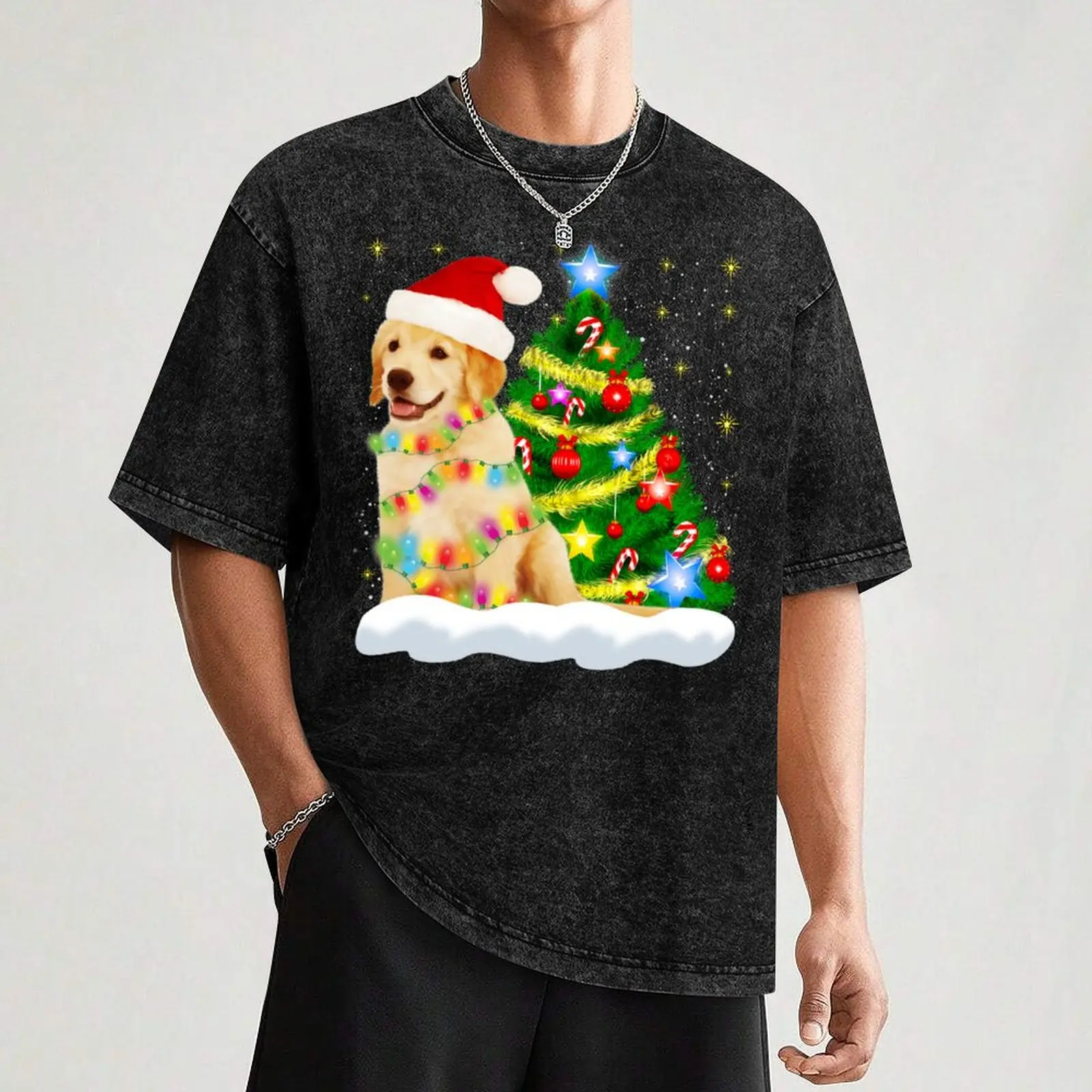 Golden Retriever Puppy Christmas Light Holidays Gift For Wife