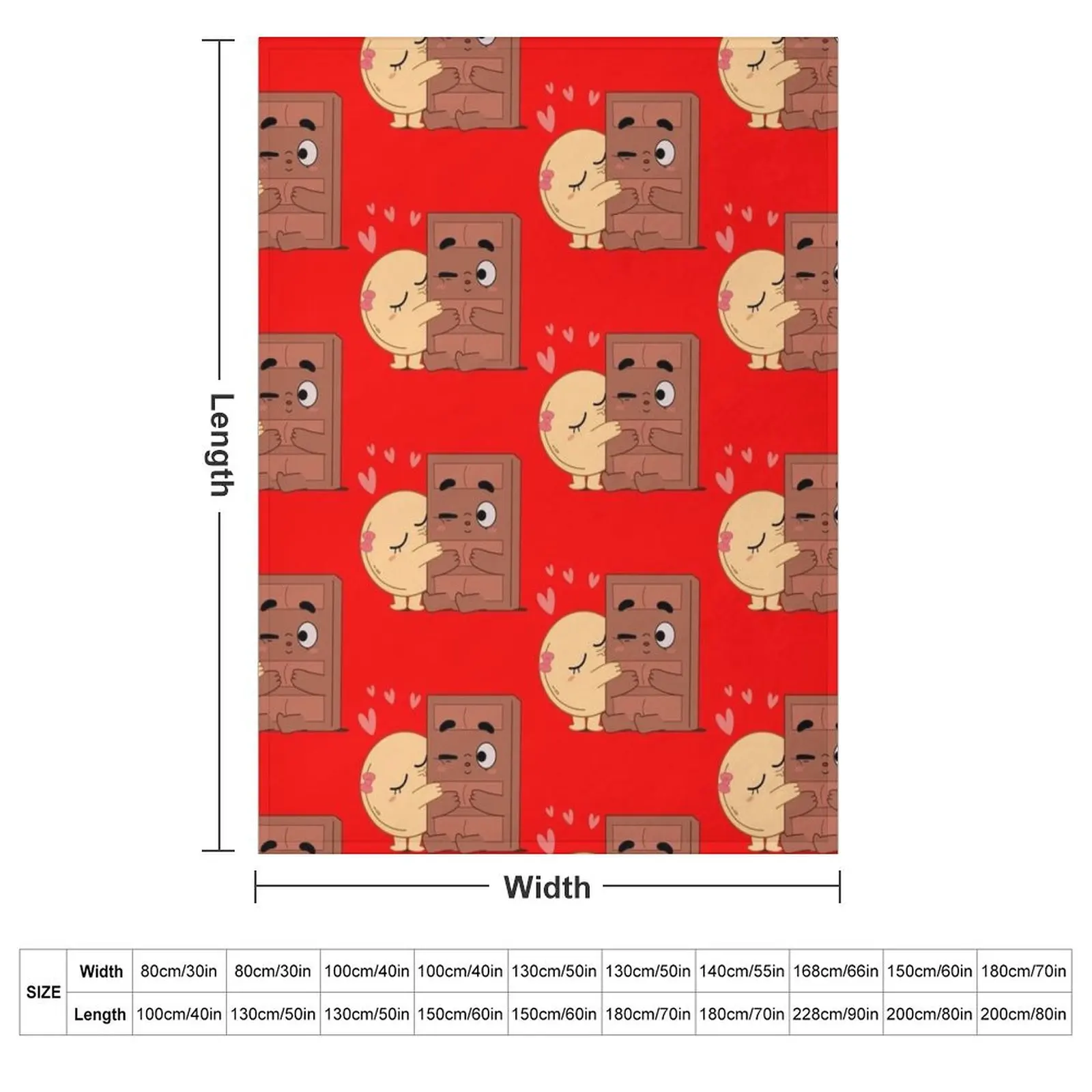 Sweet Kisses Choco Pancake Valentines Couples Love Throw Blanket Flannels Thins Thermals For Travel Beach Heavy Blankets