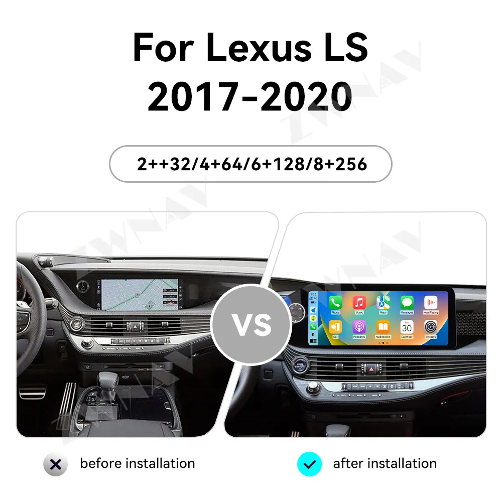 12.3 Inch For Lexus LS 2013~2020 Android Automotive Car Radio Stereo GPS Navigation Auto Bluetooth DSP Carplay IPS Head Unit