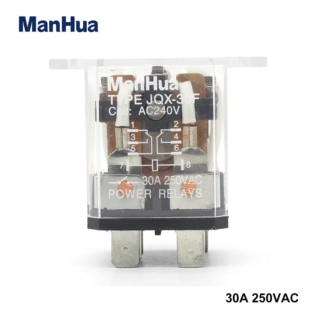 

ManHua JQX-30F 1Z coil 240VAC Power Relay 8-Pin Plug In Type